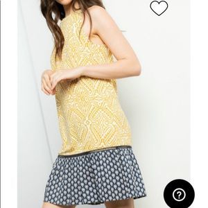 THML MUSTARD PRINT KNIT DRESS  Womens Medium